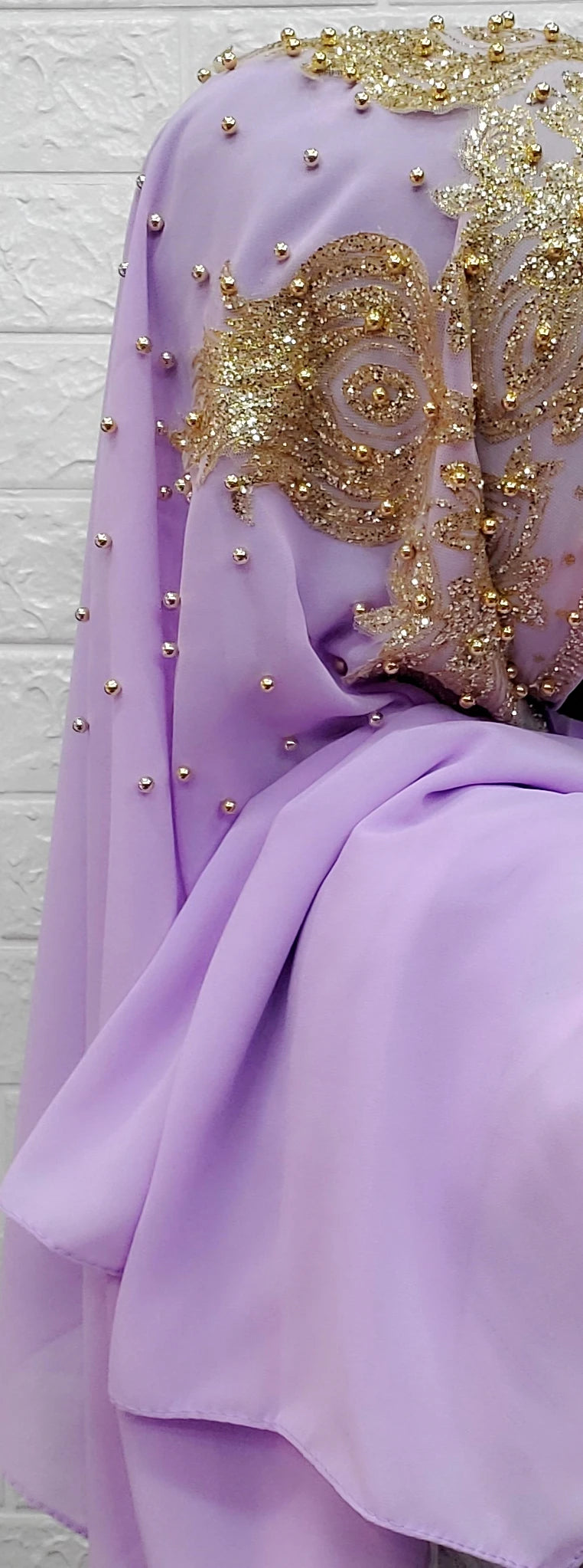 Chiffon Hijab Scarf Muslim Islamic Hijabs Scarves for Woman Long Headwraps with Bead Head Scarf Shawl Wrap Prayer Turbante