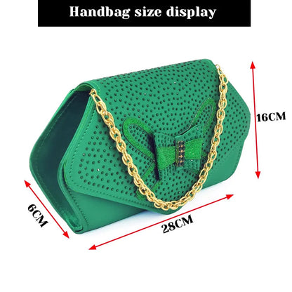 Newest Coming Pointed Toe Italian Design Italian Women Shoes Matching Bags in Silver Color for Wedding Nigerian Ladies Sandals