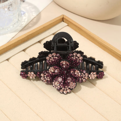 AWAYTR New Flower Hair Claws Clips Hairpins For Girls Women Fashion Rhinestone Hairgrip Barrettes Hair Crab Hair Accessories
