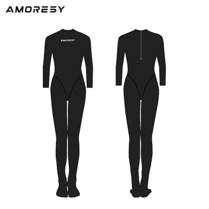AMORESY Shiny Glitter Diving Surfing Swimwear One-piece Back Zipper Overall Zentai Jumpsuit Sport Gym Bodysuit Catsuit Playsuit