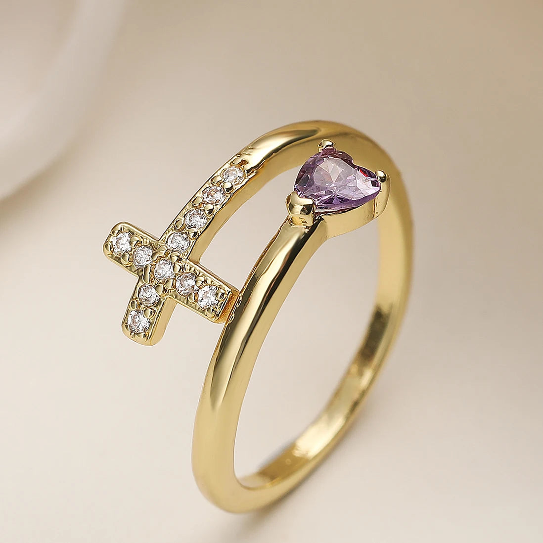 NEWBUY New Fashion Clear Shiny CZ Zircon Cross Evil Eye Rings For Women Girl Finger Accessories Party Jewelry Gift