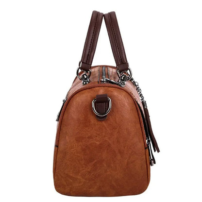 Tassel Decor Handbag, Women's Large Capacity Shoulder Bag, Fashion Zipper Crossbody Bag With Removable Strap