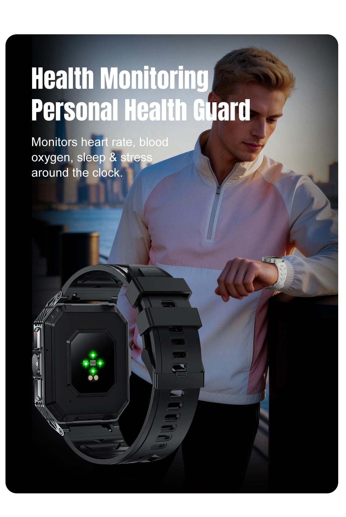 2026 newhigh-endoutdoorhikingadventuresmartwatch,1400mAh large battery,wirelesscommunication,voiceassistant,heartrate monitoring