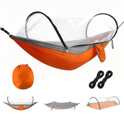 Fully Automatic Quick-Open Mosquito Net Hammock, Outdoor Single-Double Nylon Cloth Camping Support Rod, Mosquito Net, Hammock, Mosquito Repellent Hammock
