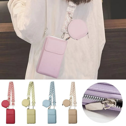 Fashion PU Leather Mobile Phone Bag Lightweight Mini Size Small Purse Crossbody Bag Women Ladies