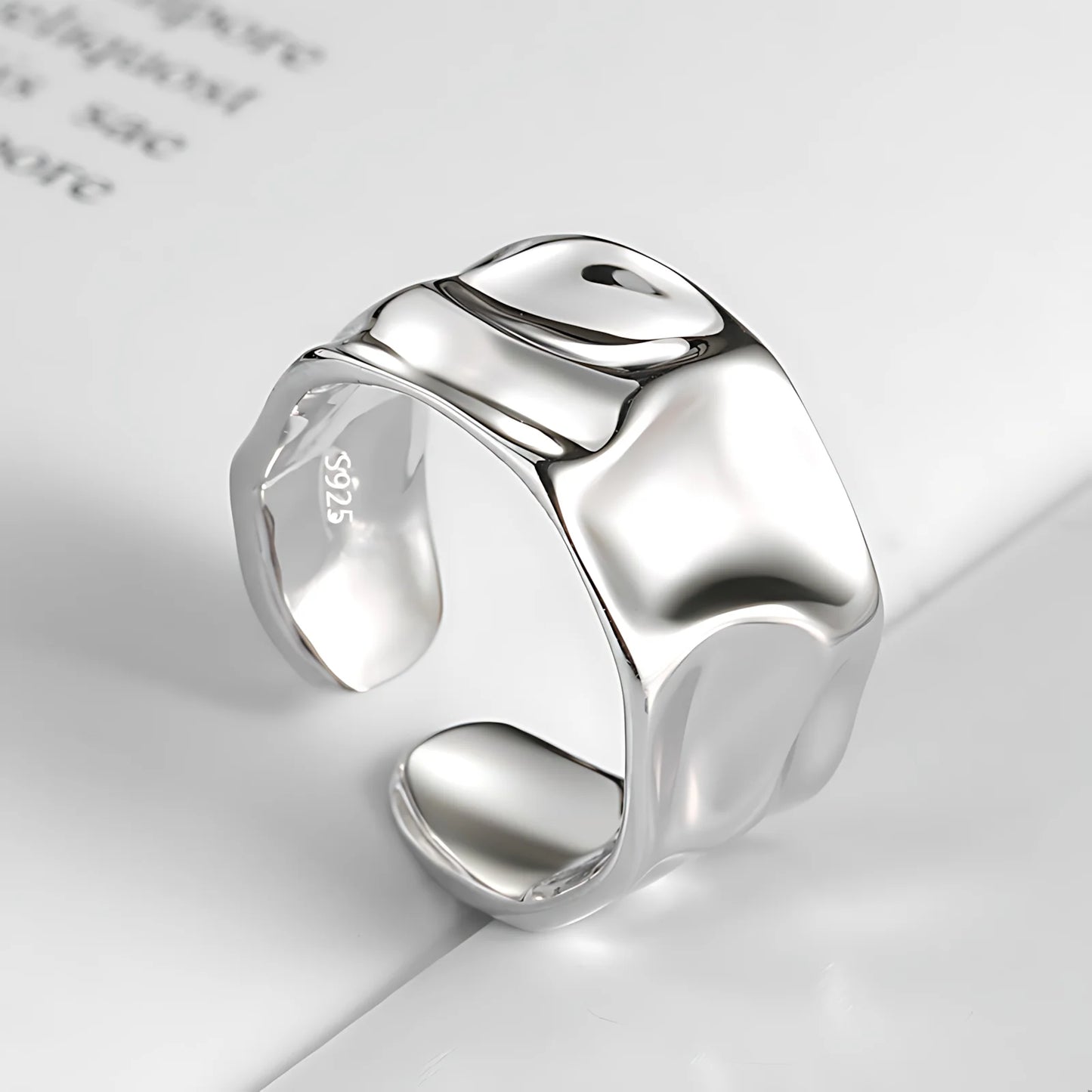 VENTFILLE 925 Sterling Silver Geometric Multilayer Round Bead Ring Female Fashion Punk Temperament Prevent Allergy Charm Jewelry