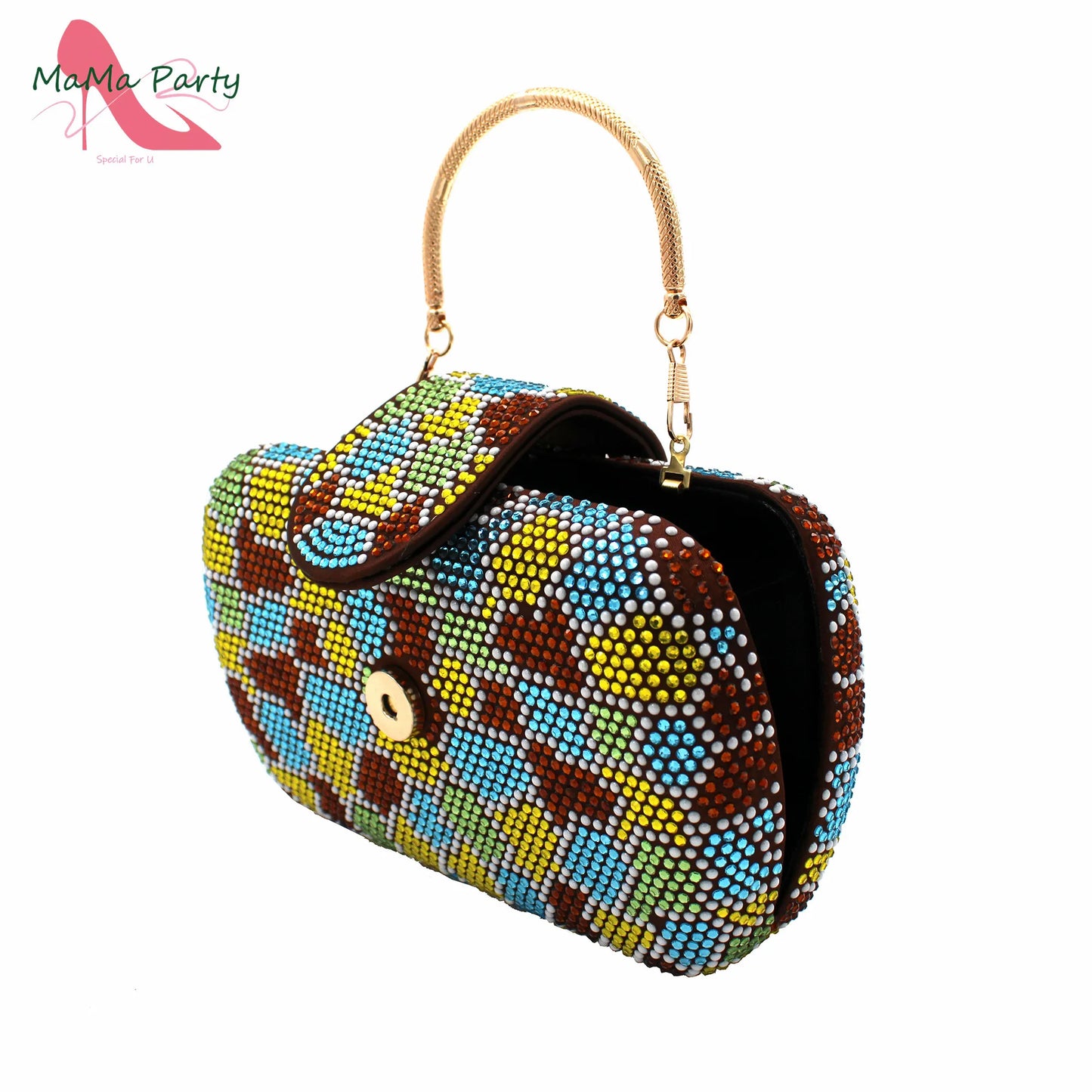 New Shoes and Matching Bag for Nigeria Party Slip on Shoes for Women Ladies Italian Shoes and Bag Set Decorated with Rhinestone