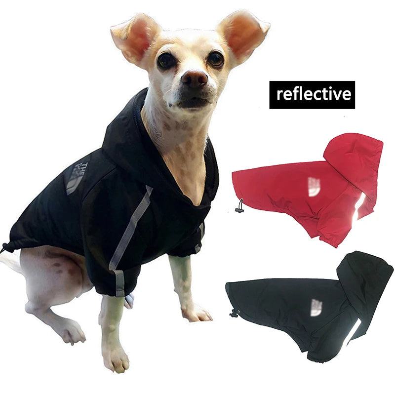 Autumn Winter Pet Dog Waterproof Coat Puppy Warm Cotton Jacket The Dog Face Hoodie Reflective Clothing For Dogs Cats Clothing