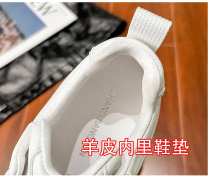 ZJR 14cm Chunky Sneakers for Women Super Increasing Women Shoe High Quality Real Leather Shoes Lightweight Platform Shoes 8-14cm