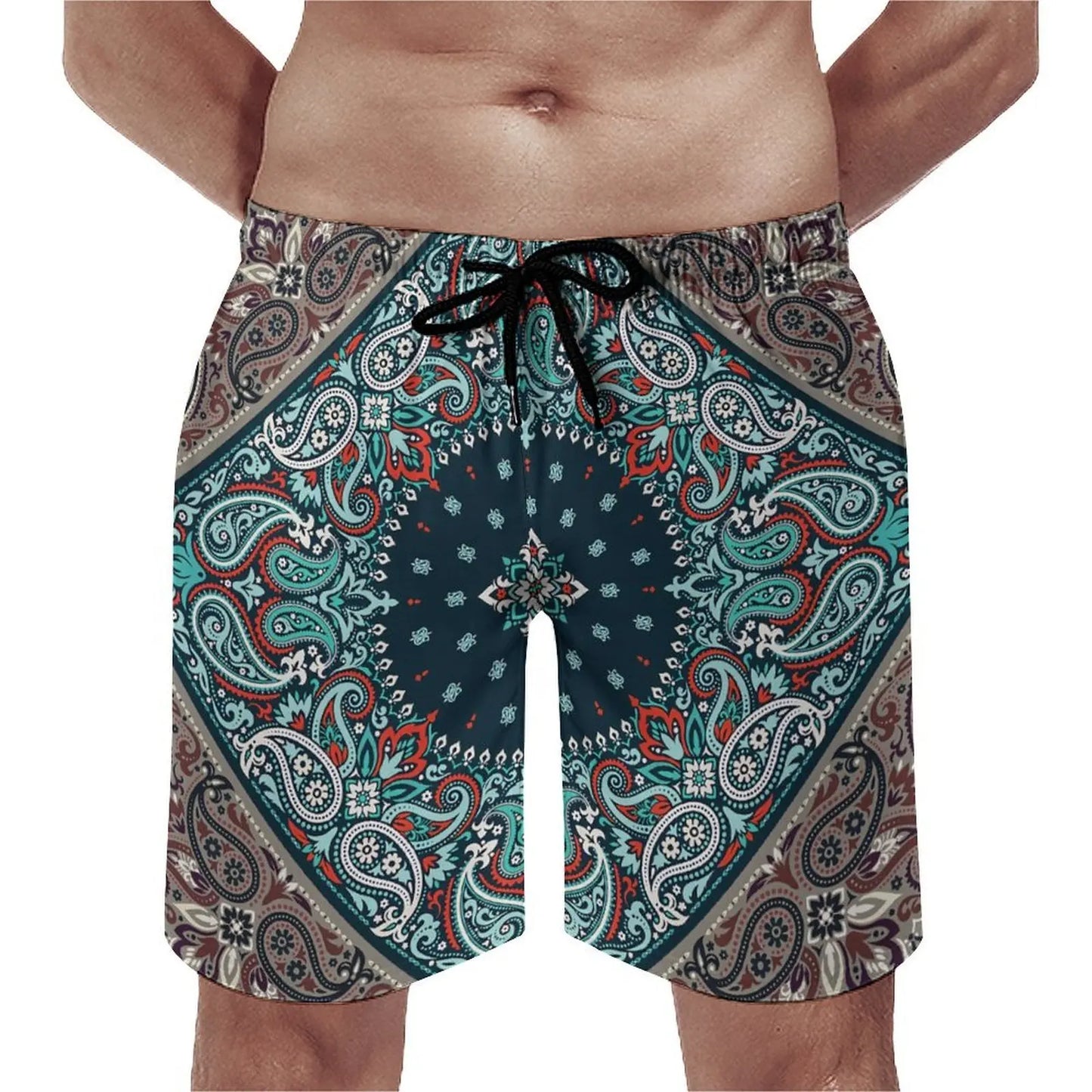 Customizable Bandana Beach Couple Swimsuits Men Casual Beach Pants Women Bikinis Brand New Design
