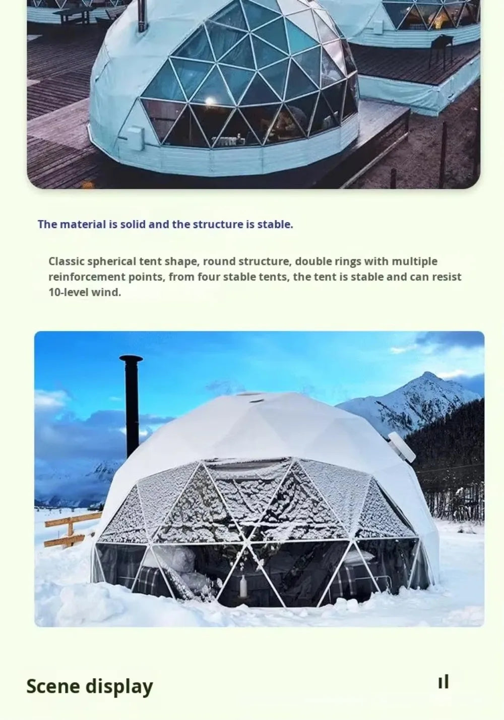 Large Geodesic Dome Tent Luxury Glamping Hotel Resort Tent Safari Accommodation Tent High Quality Factory Direct Supply