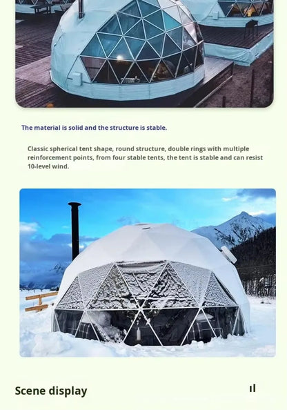 Large Geodesic Dome Tent Luxury Glamping Hotel Resort Tent Safari Accommodation Tent High Quality Factory Direct Supply