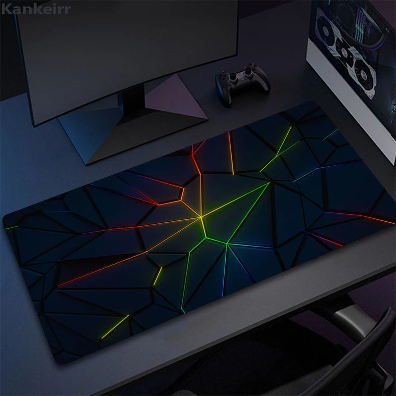 XXL 3D Cool Geometry Mouse Pad Large Computer Rug Office Table Mat 90x40cm Rubber Anti-slip Gaming Keyboard Mousepads Desk Pads
