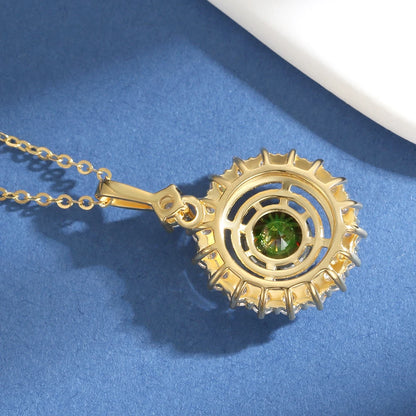 1ct Green Moissanite Necklace Gold Plated S925 Silver with Certificate Passed Diamond Test Necklace Women Jewelry Gift