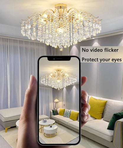 Modern Luxury Crystal Ceiling Chandelier For Living Room Dining Room Bedroom Ceiling Lamp LED Lights Home Appliance AC85-260V