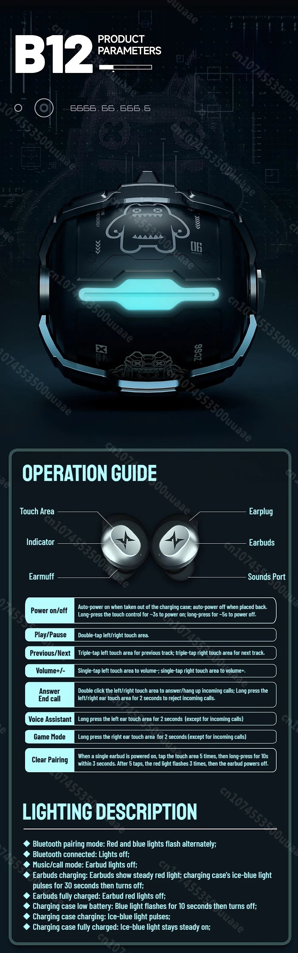 ZOMBIES CAT Bluetooth 5.4 Sports Earbuds Mini Invisible In-Ear TWS Wireless Earphone Clear Call Headphone with Sport Lanyard
