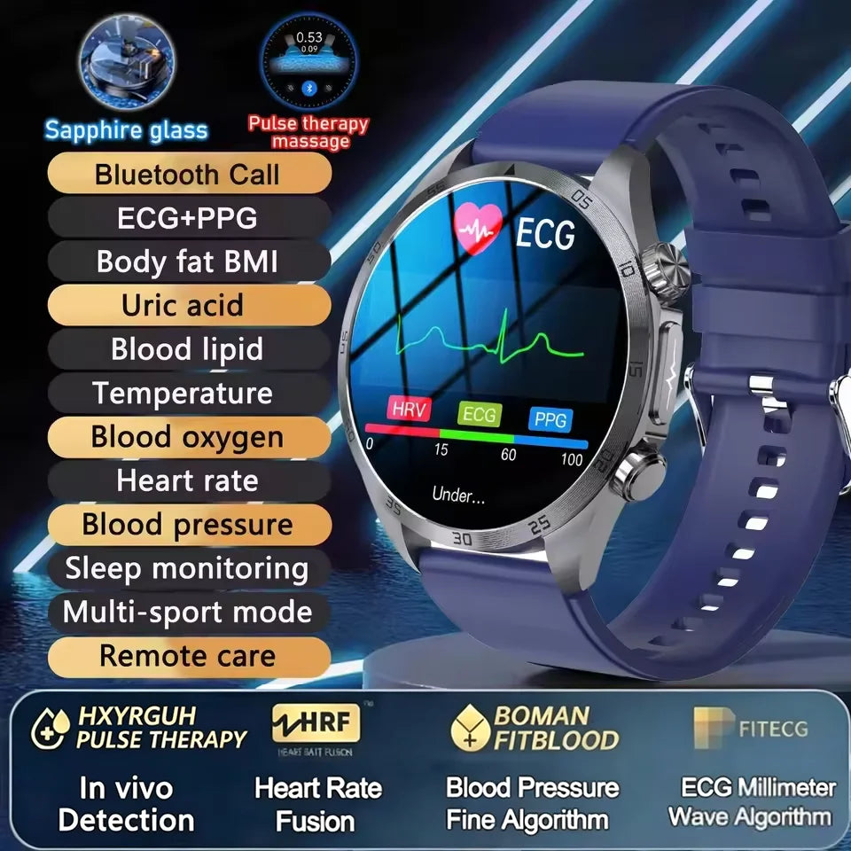 2026 New Medical Grade ECG Smart Watch Laser Treatment Accurate Measurement Blood Lipid Blood Oxygen BMI Sport Health Smartwatch