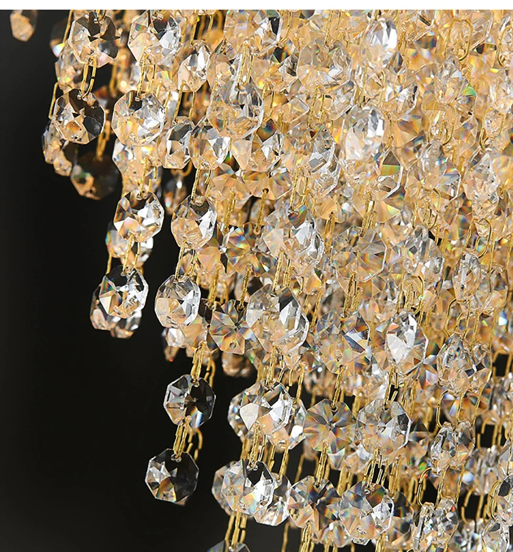 Luxury Crystal LED Hanging Chandeliers Italian Design Modern Pendant Lights Living Dining Room Home Restaurant Lighting Fixtures