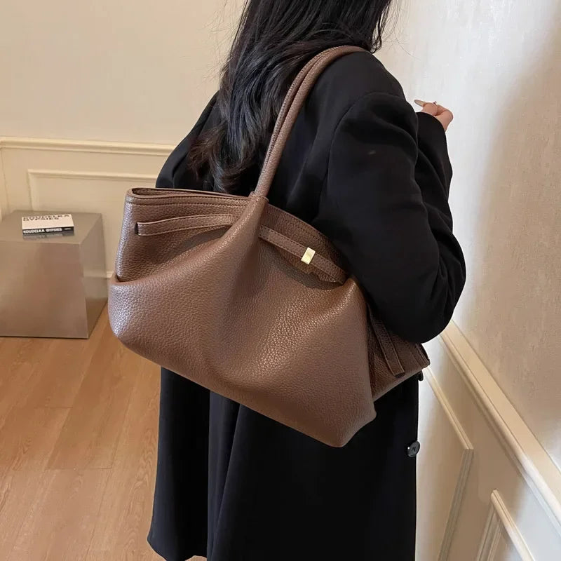 2026 French Style Women Tote Bag Large Capacity Luxury Underarm Bag Casual Single Shoulder Handbag Daily Commute Shopping Bags