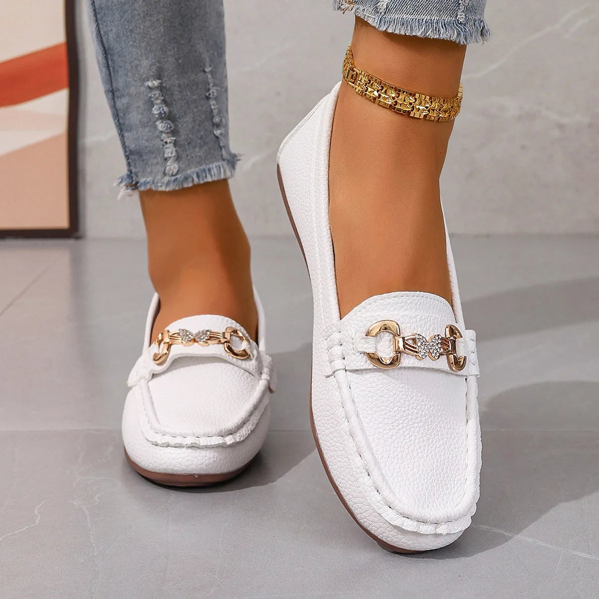 New Women's Casual Slip on Mary Jane Shoes Spring Autumn Fashion Round Toe Solid Soft Sole Flat Loafers Zapatos De Mujer luxury
