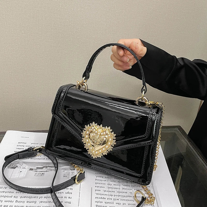 Light Luxury Burgundy Handbags for Women Trendy Versatile Buckle Flip Shoulder Bags Female Casual Commuting Chain Crossbody Bag