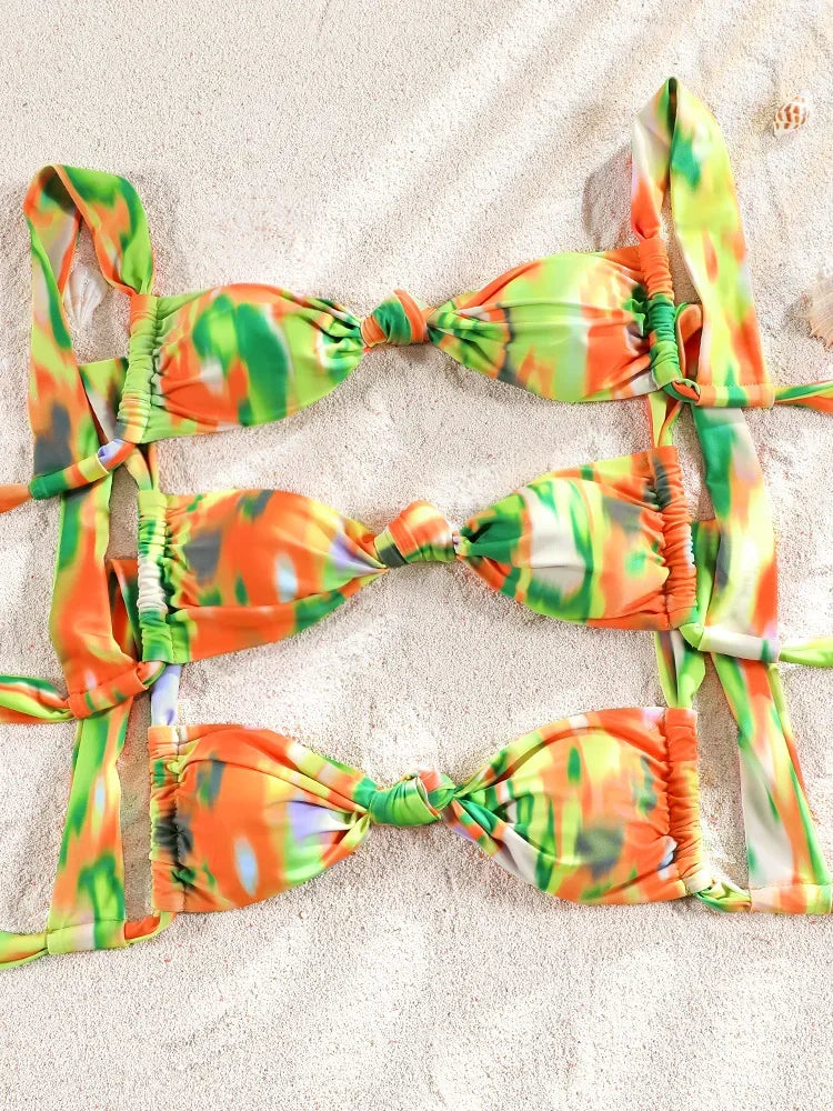 Two Piece Suit Bikinis 2026 Women Swimsuit Push Up Bathing Suit Sexy Bikinis Sets Swimwear Print Beachwear Solid Biquinis