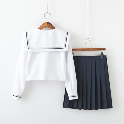 JK Uniform Full Set Basic Spring Shore Gold Two Long-sleeved Japanese Soft Girl Student College Style Sailor Suit