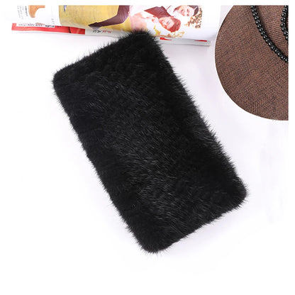 headbands for women Real fur hair band hair accessories Mink knitting female headband for hair Elastic band made scarf