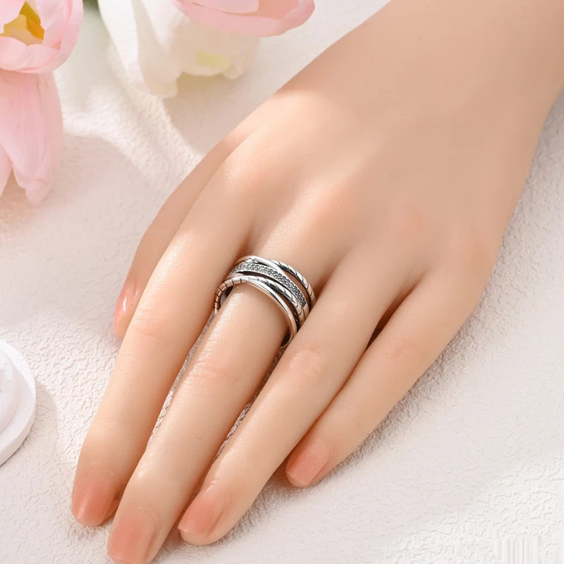 Original 925 Sterling Silver Ring Sun Star Moon Love Bowknot Sunflower Ring For Women Wedding Anniversary Ring Jewelry Gift