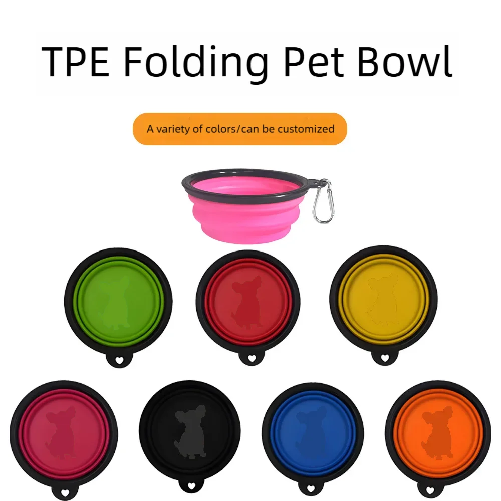 Durable TPR Portable Pet Food Bowl for Cats And Dogs Silicone Collapsible Travel Outdoor Water Food Bowl for Pets