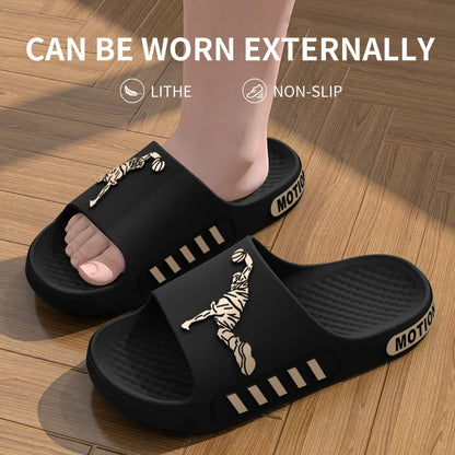 Men's Summer Thong Slippers Thick Bottom Anti-Slip Deodorant EVA Wear-Resistant Breathable Slip-On Sandals