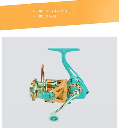 2026 New Colorful Spinning Fishing Reel Max Drag 6KG 8KG Gear Ratio 5.2:1 1000 2000 3000 5000 6000 Suitable Freshwater