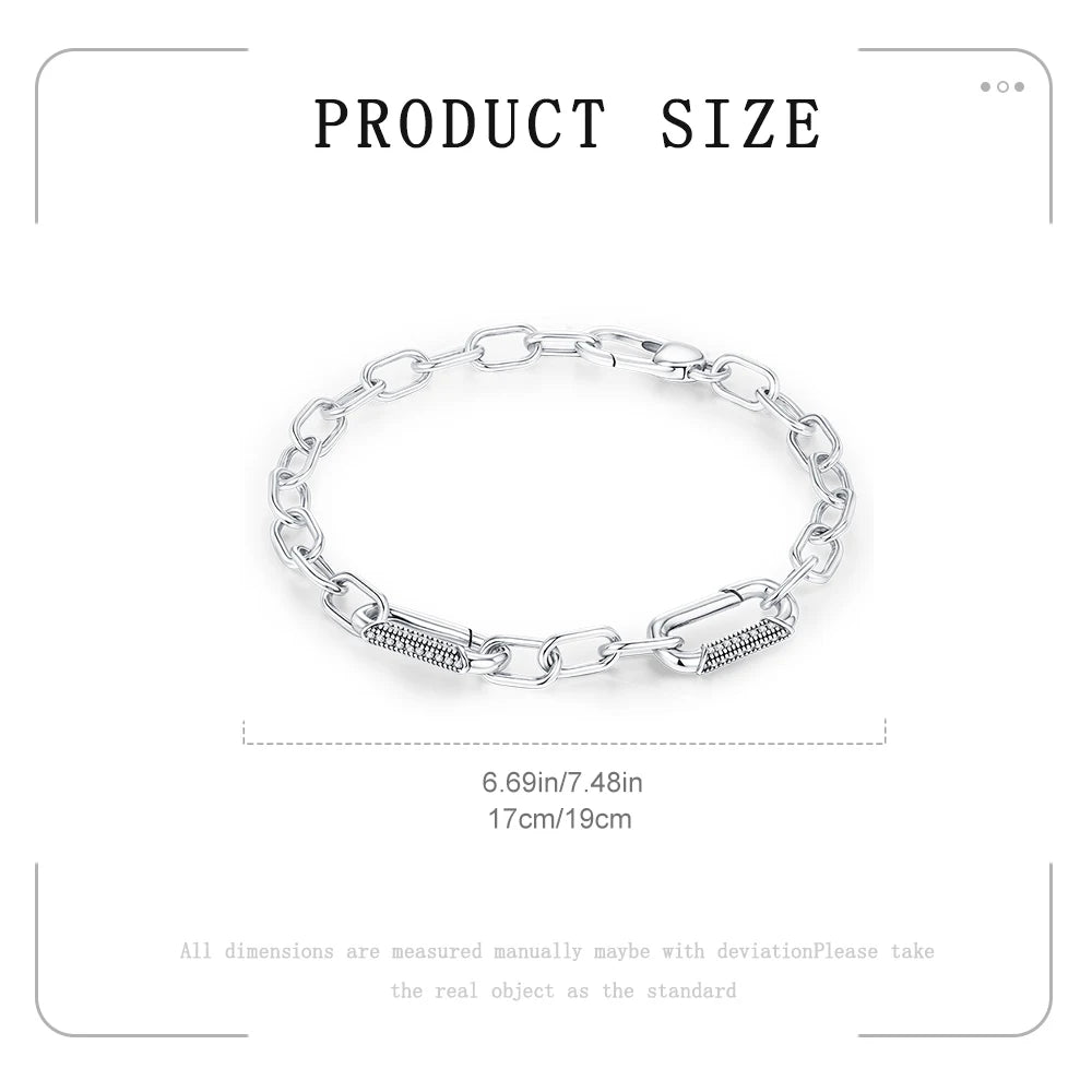 New Bracelet 925 Sterling Silver Diamond Clasp Me Bracelet Charm Beaded Women DIY Jewelry Make Holiday Hot Gifts