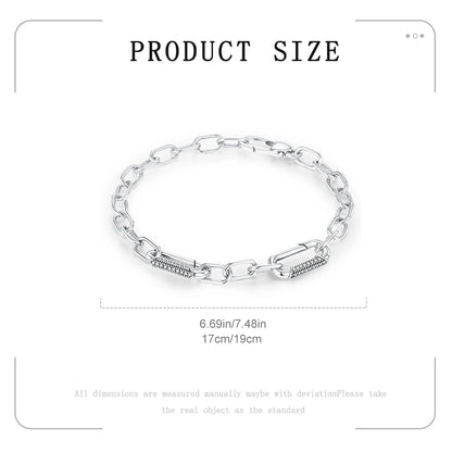 New Bracelet 925 Sterling Silver Diamond Clasp Me Bracelet Charm Beaded Women DIY Jewelry Make Holiday Hot Gifts