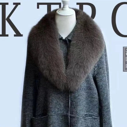 Winter Real Fox Fur Collar Woman Furry Natural Raccoon Fur Scarf Shawls Luxury Neck Warmer Wraps For Coat Fur Scarves Large Size