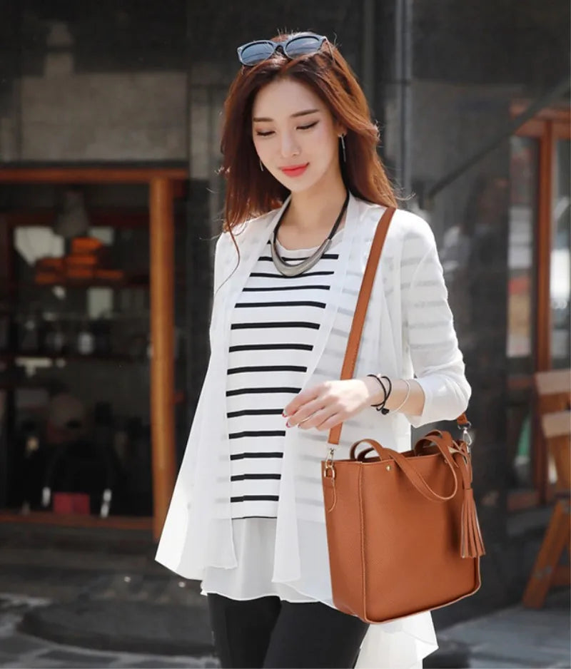 4Pcs/Set Shoulder Bag Large Capacity Crossbody Handbags Enhanced and Reinforced PU Leather Wallet Purse Crossbody Bags for Women