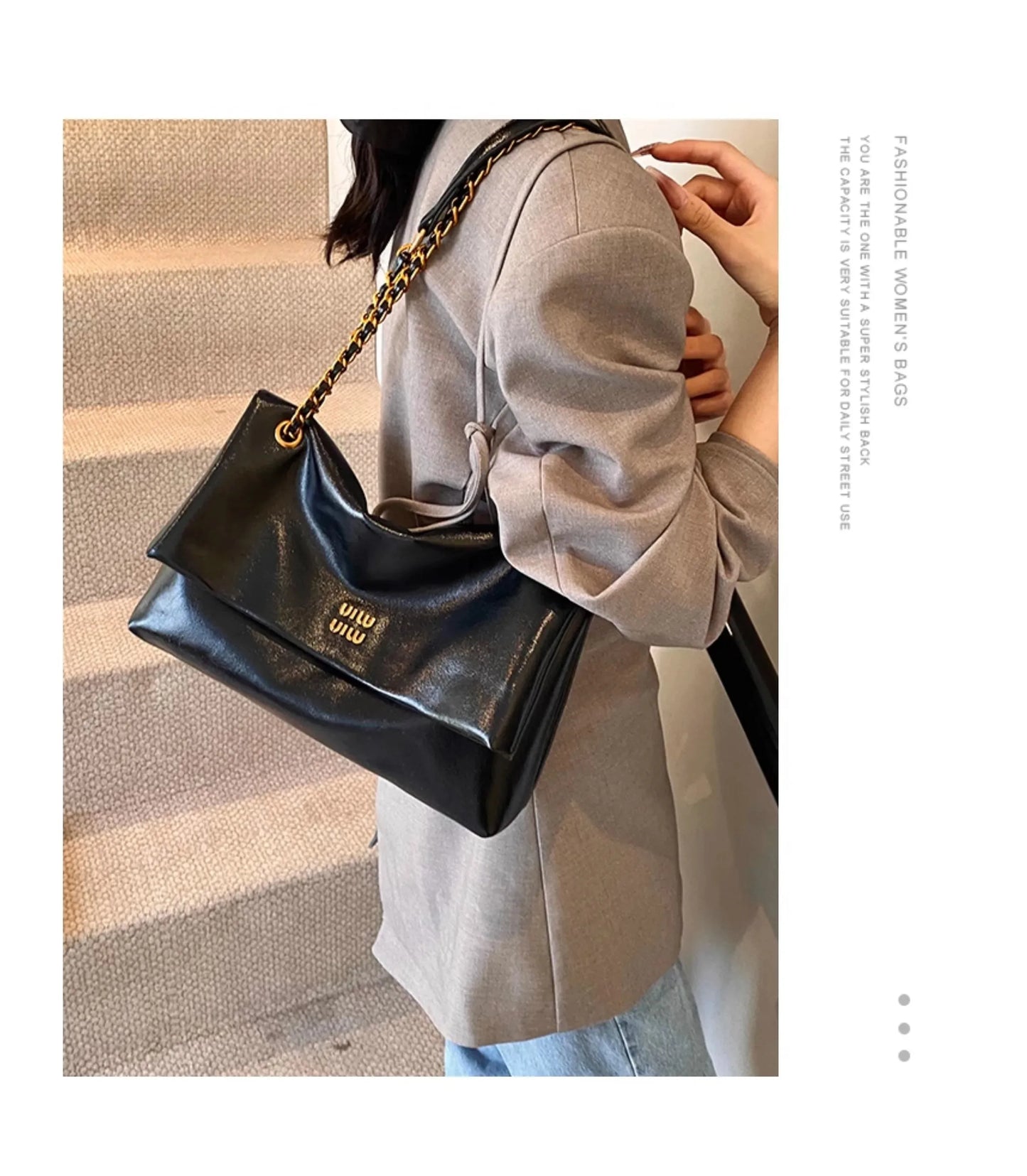 High-quality designer large-capacity underarm tote bag female 2026 new wild light luxury high-end commuter chain messenger bag
