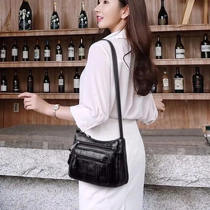 Women's Bag PU Multilayered Soft Leather Ladies Fashion Simple Shoulder Bags Mom's Bags Crossbody Bag