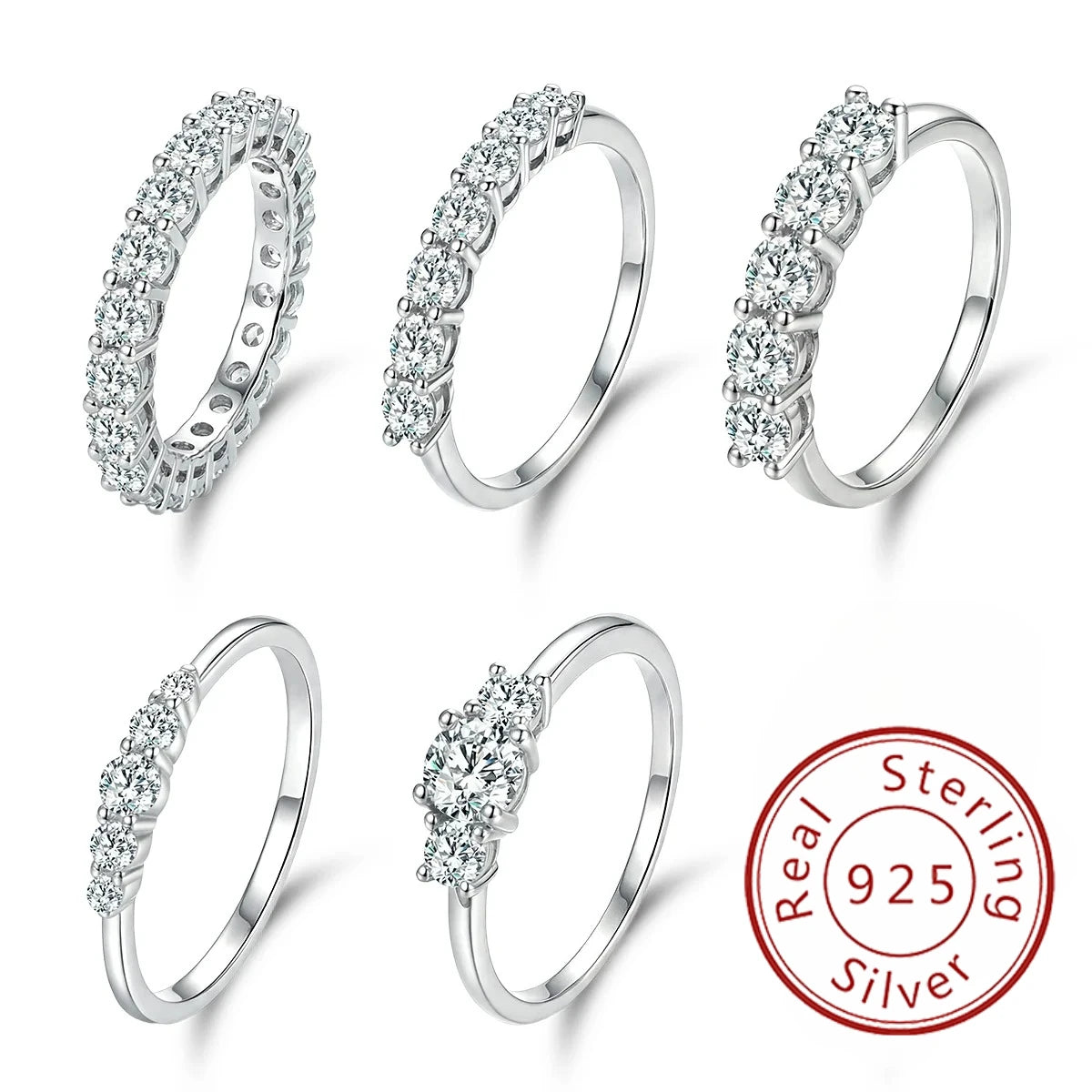 925 Sterling Silver Fashion Gorgeous Shiny Round Zircon Ring For Women Engagement Wedding Party Luxury High Quality Fine Jewelry