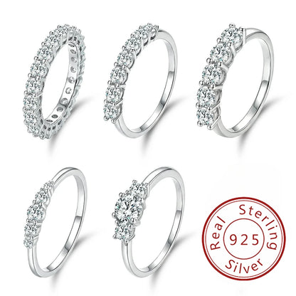 925 Sterling Silver Fashion Gorgeous Shiny Round Zircon Ring For Women Engagement Wedding Party Luxury High Quality Fine Jewelry