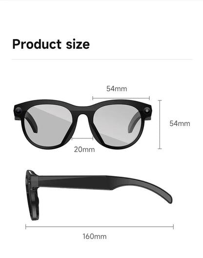 Lenovo Smart AI Glasses 800W Pixels HD Color Changing Chat Translate Camera Bluetooth Call Voice Assistant Music Control Glasses