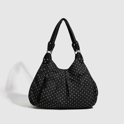 Fashionable Vintage Messenger Bags New Polka Dot Handbag Korean-style Large-capacity Tote Bags Versatile Comfortable Casual Bags