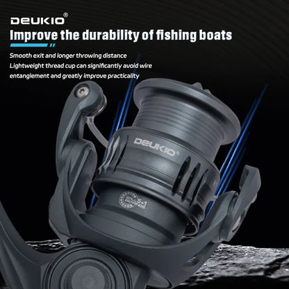 DEUKIO Lightweight Spinning Reel Fishing Reel Gear Ratio 5.2:1 Powerful Spinning Fishing Reels for Freshwater Saltwater