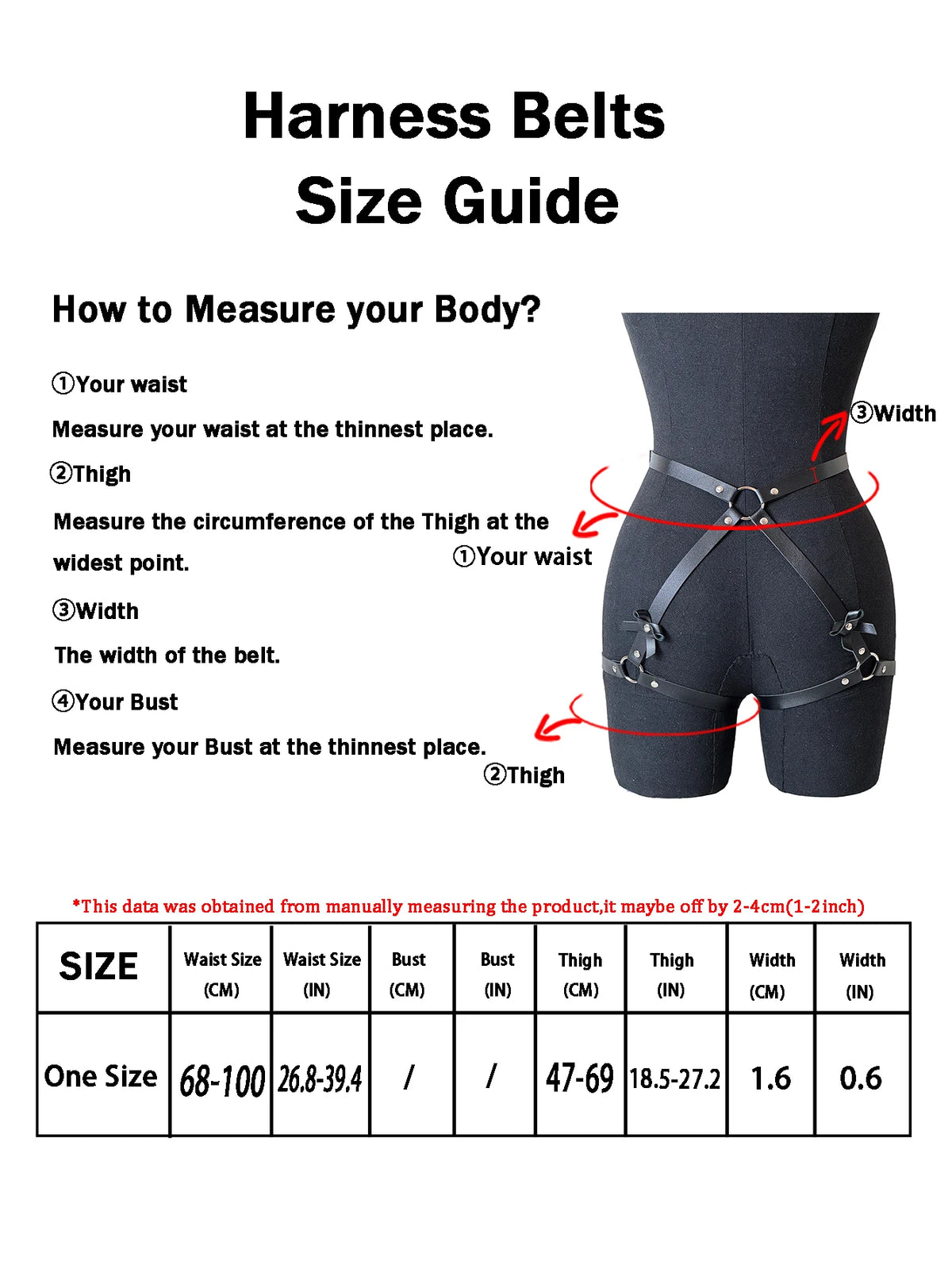 Women Fashion Belt Adjustable Street Style  Leg Harness Belt Thigh Garter Gothic Casual Wild Decoration Belts Clothing Accessory
