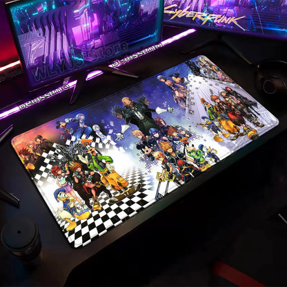 Extended Mouse Pad Anime Black Desk Mat PC K-kingdom H-hearts Keyboard Pad Laptop Gaming Accessories Table Play Mat XXL Mousepad