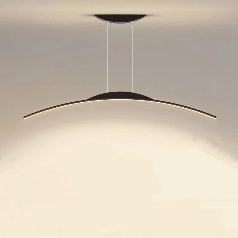 Curved Arc Chandelier for Dining Room Kitchen Bar Living Bedroom Ceiling Pendant Lamp Simple Suspension