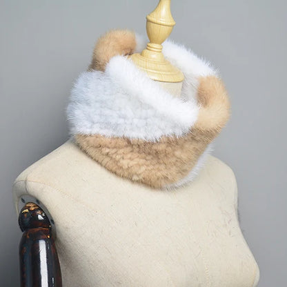 Winter Ring Scarf Women Real Fur Mink Warm Fashion Female Loop Mink Scarves 2026 For Women Knitted Ring Scarfs