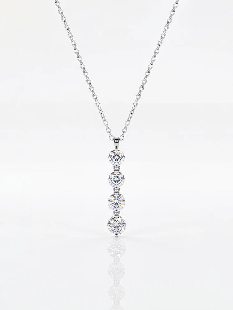 Real 0.5CT Round Moissanite Diamond Gorgeous Necklace For Women 925 Sterling Silver Anniversary Party High Quality Fine Jewelry