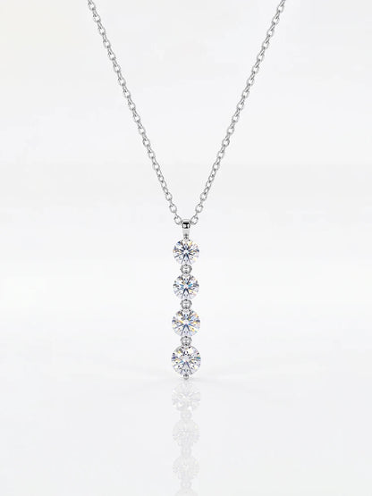 Real 0.5CT Round Moissanite Diamond Gorgeous Necklace For Women 925 Sterling Silver Anniversary Party High Quality Fine Jewelry