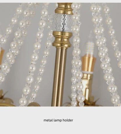 American Luxury Candle E14 Chandelier Living Room Lustre Crystal Hanging Lamp Copper Suspend Lamp Led Luminarias Decor Lamparas